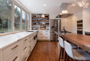 contemporary entertaining kitchen