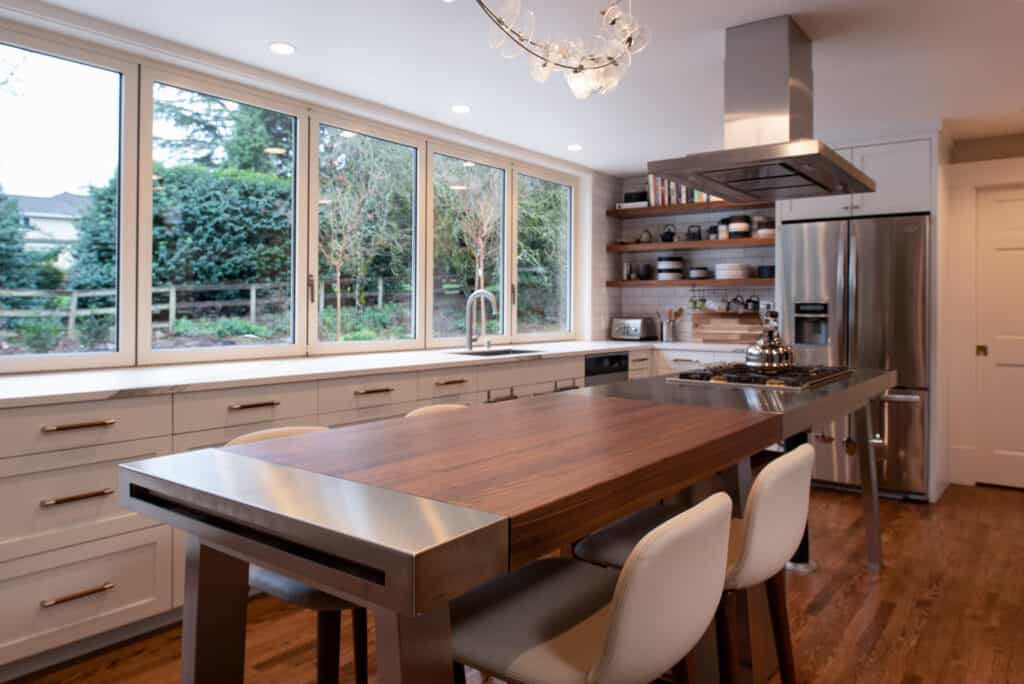contemporary entertaining kitchen