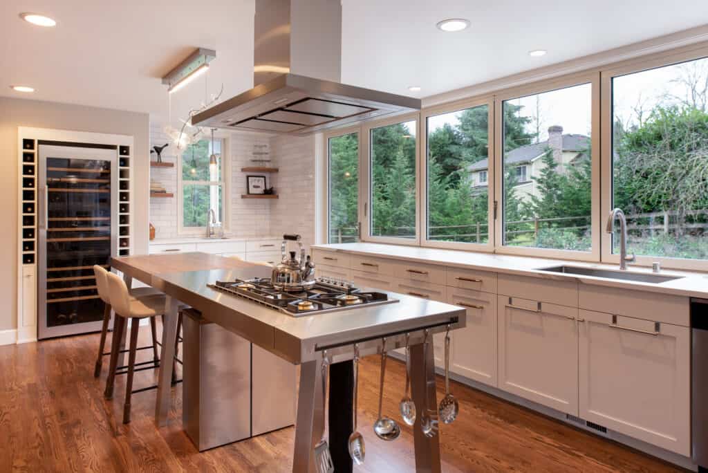 contemporary entertaining kitchen