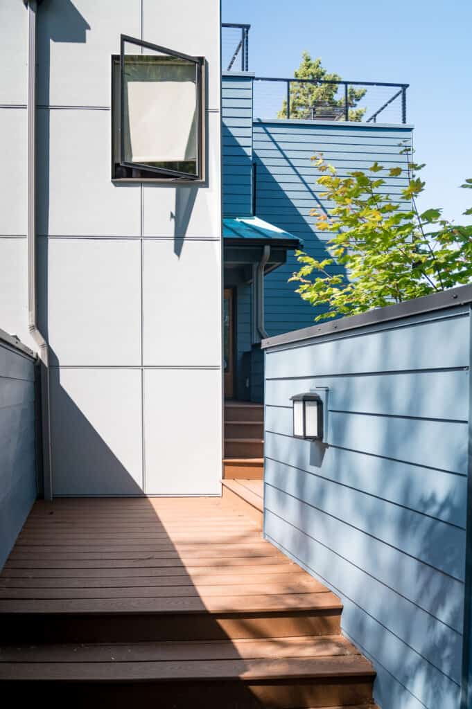 contemporary addition with roof top deck 