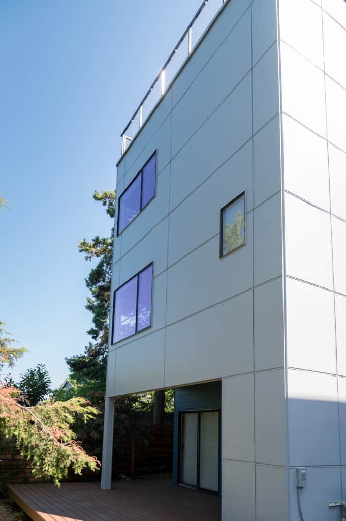 contemporary addition with roof top deck 