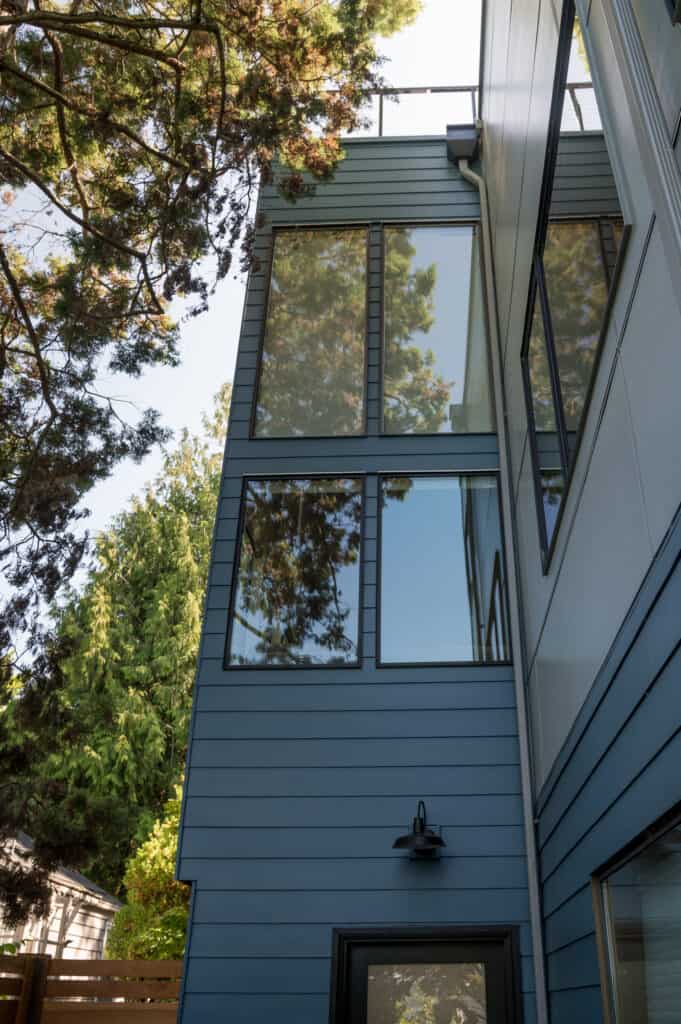 contemporary addition with roof top deck 