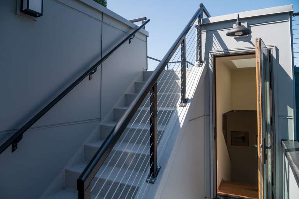 contemporary addition with roof top deck 